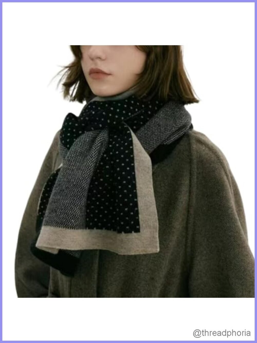 Women's Elegant Striped Winter Knit Scarf, Thick Acrylic Wrap